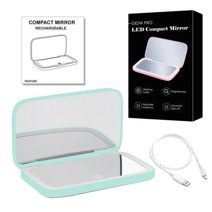 Mirror with Mini LED Compact 1x/10x for Precision Lighting Beauty Tool