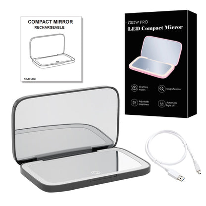 Mirror with Mini LED Compact 1x/10x for Precision Lighting Beauty Tool