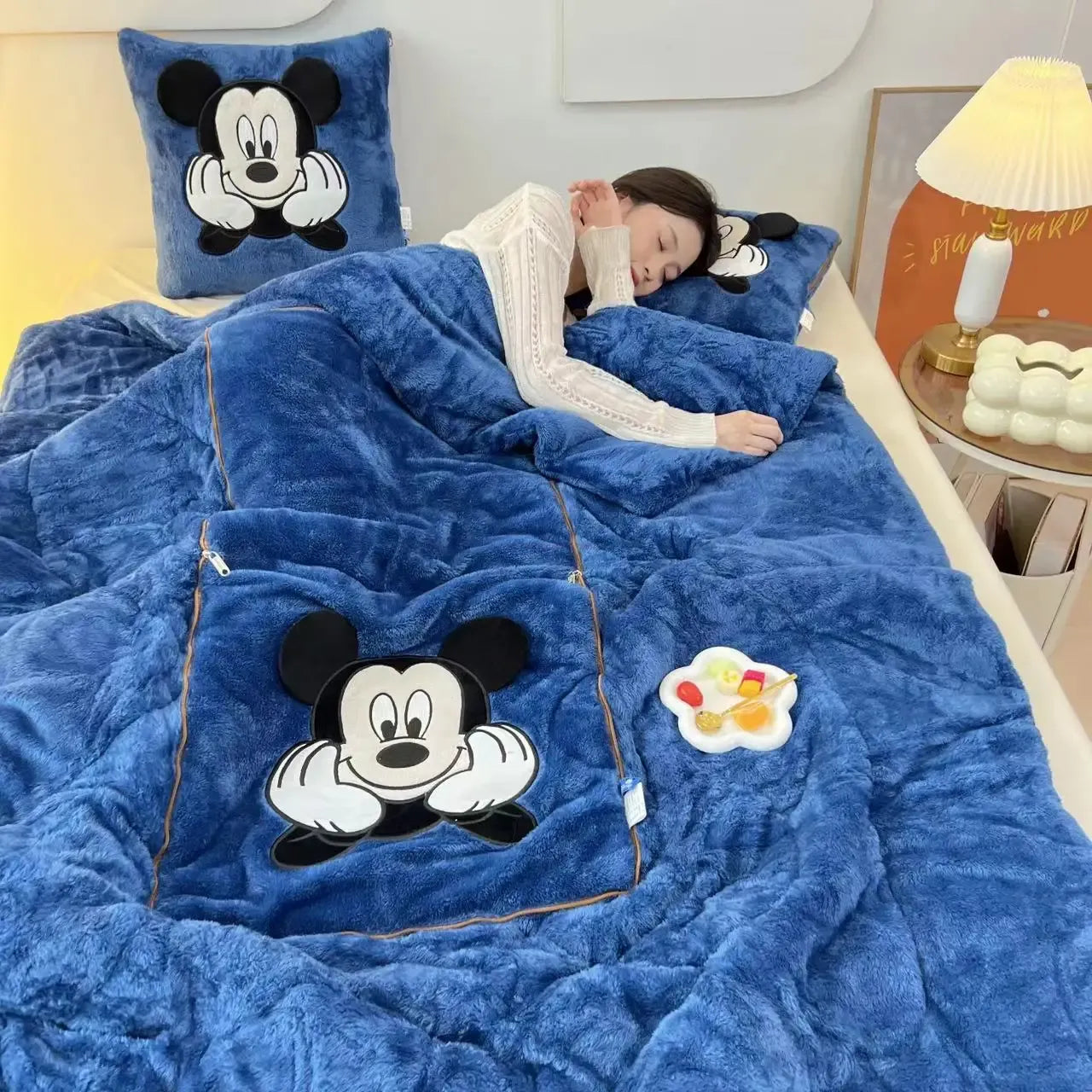 Blanket with Cuddly Soft and Cushion Set for Warmth and Coziness