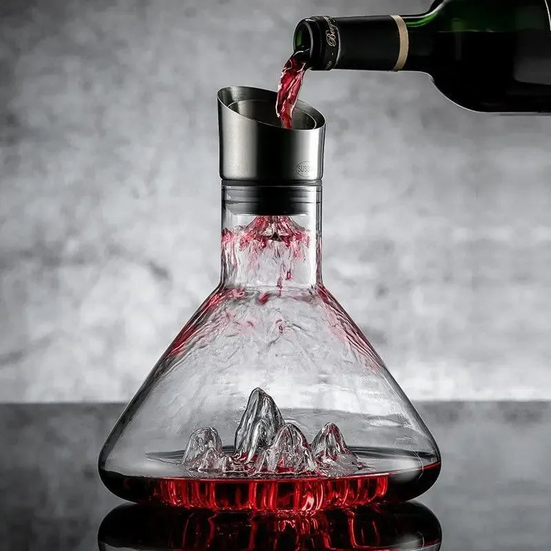 Crystal Wine Decanter with 12-Channel Aeration and Built-in Filter