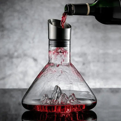 Crystal Wine Decanter with 12-Channel Aeration and Built-in Filter