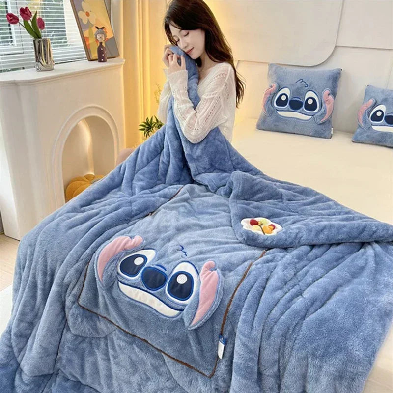 Blanket with Cuddly Soft and Cushion Set for Warmth and Coziness