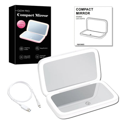 Mirror with Mini LED Compact 1x/10x for Precision Lighting Beauty Tool