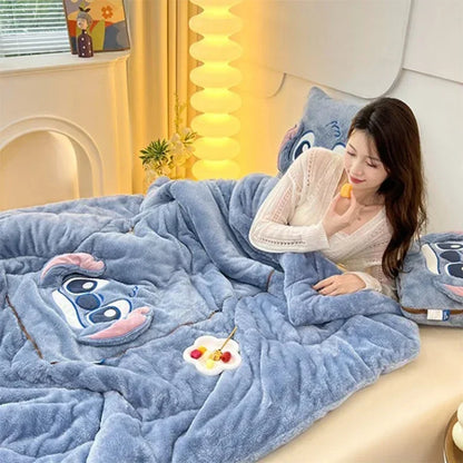 Blanket with Cuddly Soft and Cushion Set for Warmth and Coziness