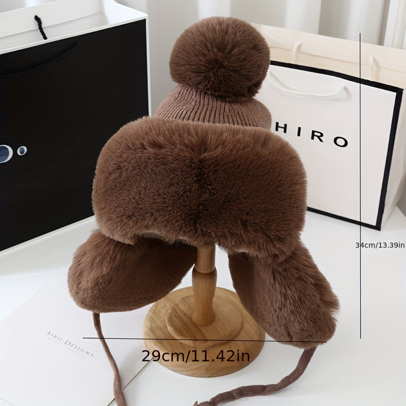 Warm Bomber Hat with Ear Flaps for Cold Winter Days
