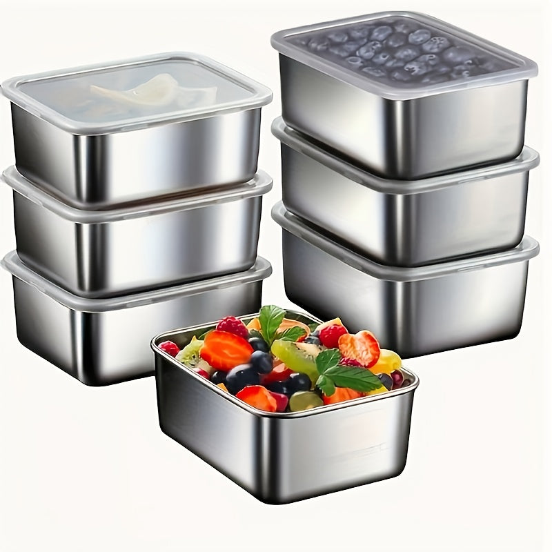 Set 7-Piece Stainless Steel Food Storage for Leak-Proof and Stackable Containers