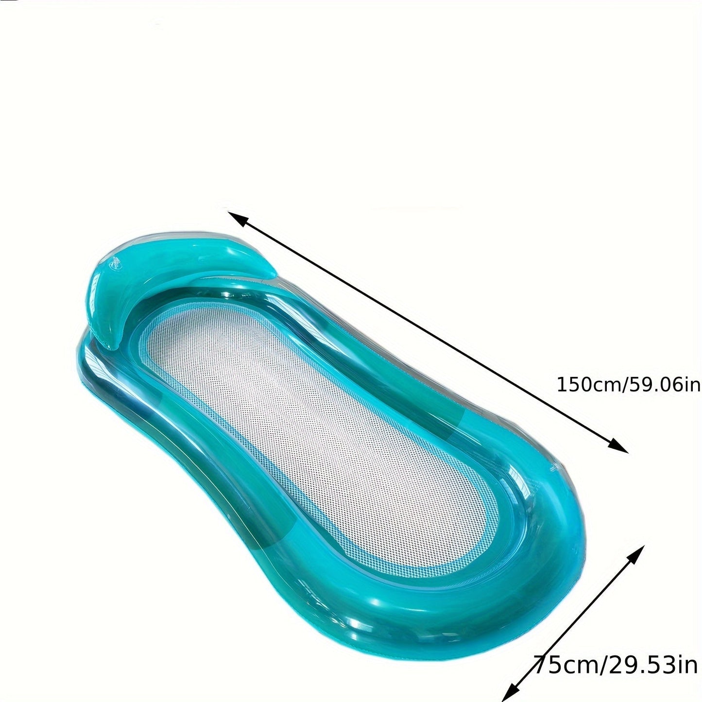 Inflatable Pool Air Bed with Backrest and Mesh Surface for Water Relaxation