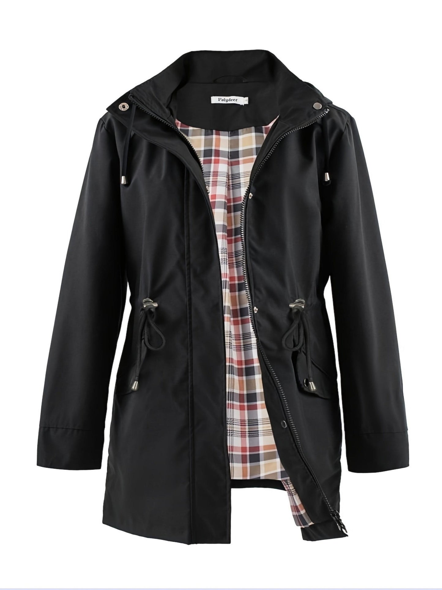 Plus Size Padded Jacket with Hood and Drawstring for Casual and Comfortable