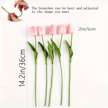 Set of 10 Realistic Tulips for Perfect for Weddings and Interior Decoration