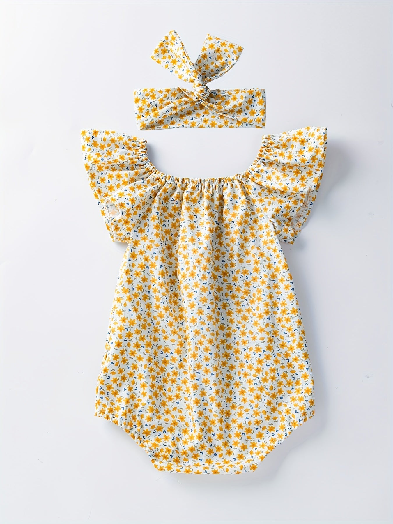 Baby Romper with Floral Pattern for Soft Cotton and Comfortable