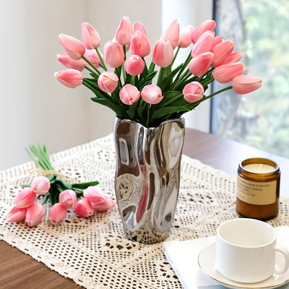 Set of 10 Realistic Tulips for Perfect for Weddings and Interior Decoration