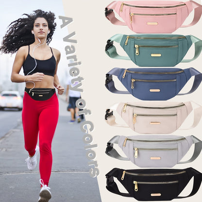 Bag with Lightweight Bum Design for Women with Multiple Zipper Pockets and Adjustable Strap