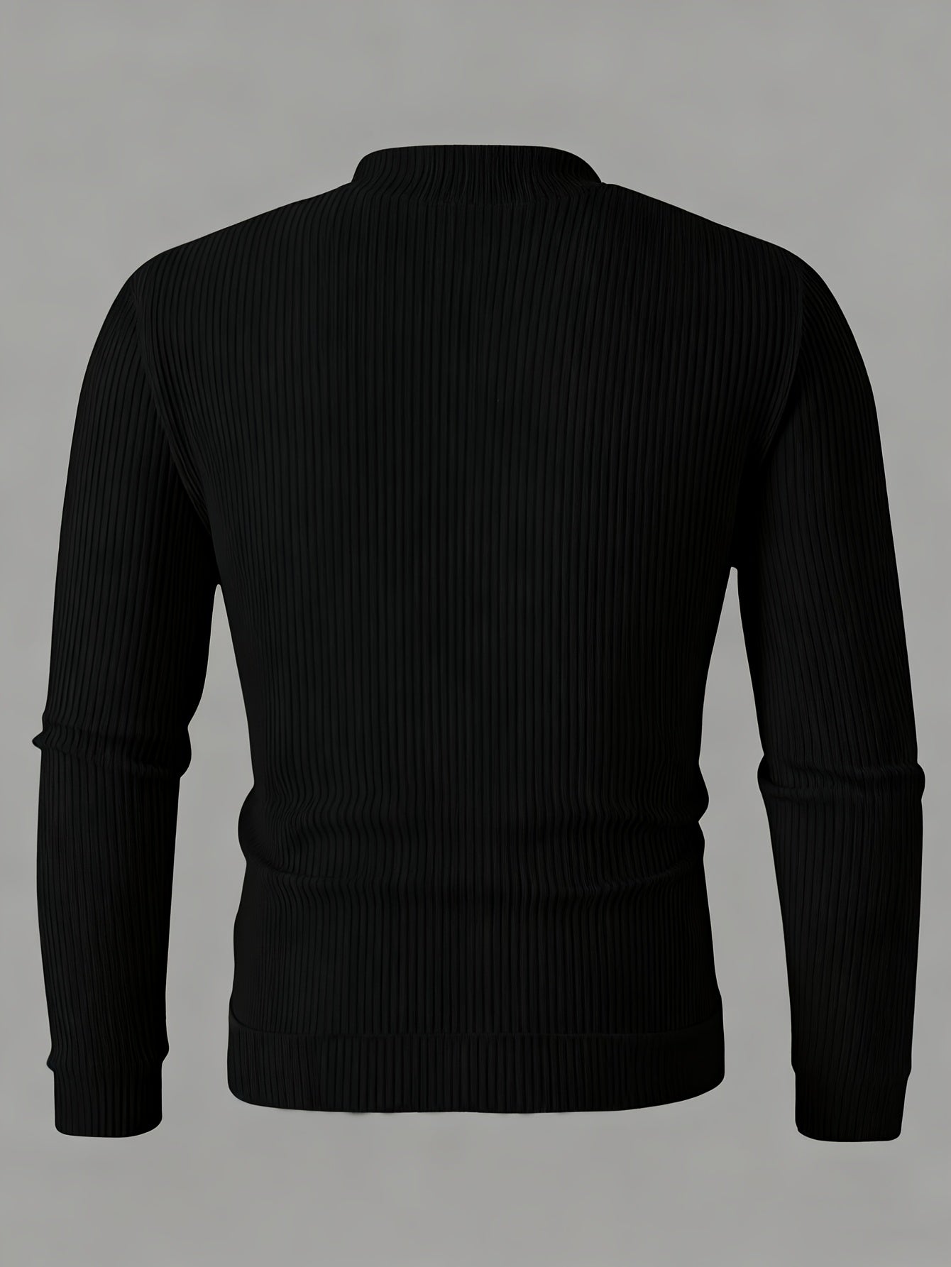 Men's Ribbed Zip-Up Cardigan for Relaxed Fit for Autumn and Winter
