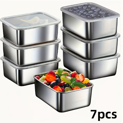 Set 7-Piece Stainless Steel Food Storage for Leak-Proof and Stackable Containers