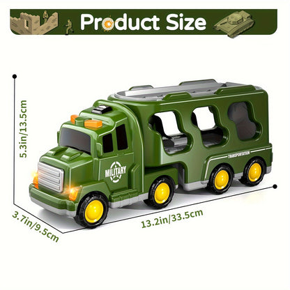 Toy with Armyforce 14-in-1 Military Set for Truck with Tanks, Soldiers, and Sound Effects