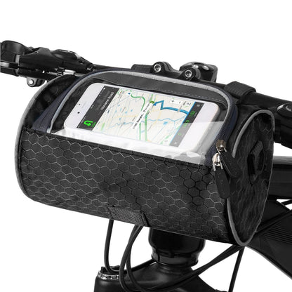 Holder with Practical Bicycle Handlebar Bag with Smartphone and Water-Resistant Material