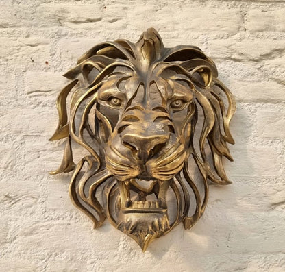 Metal Lion Head Wall Decoration for Elegant and Strong