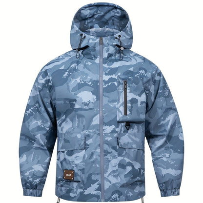 Men's Jacket with Camouflage Pattern and Hood for Casual and Comfortable