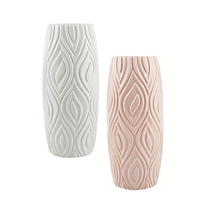 Vase with Decorative Plastic Geometric Relief for Modern and Unbreakable