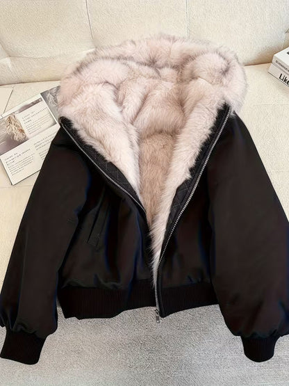 Ladies' Bomber Jacket with Faux Fur for Chic and Warm for Every Season