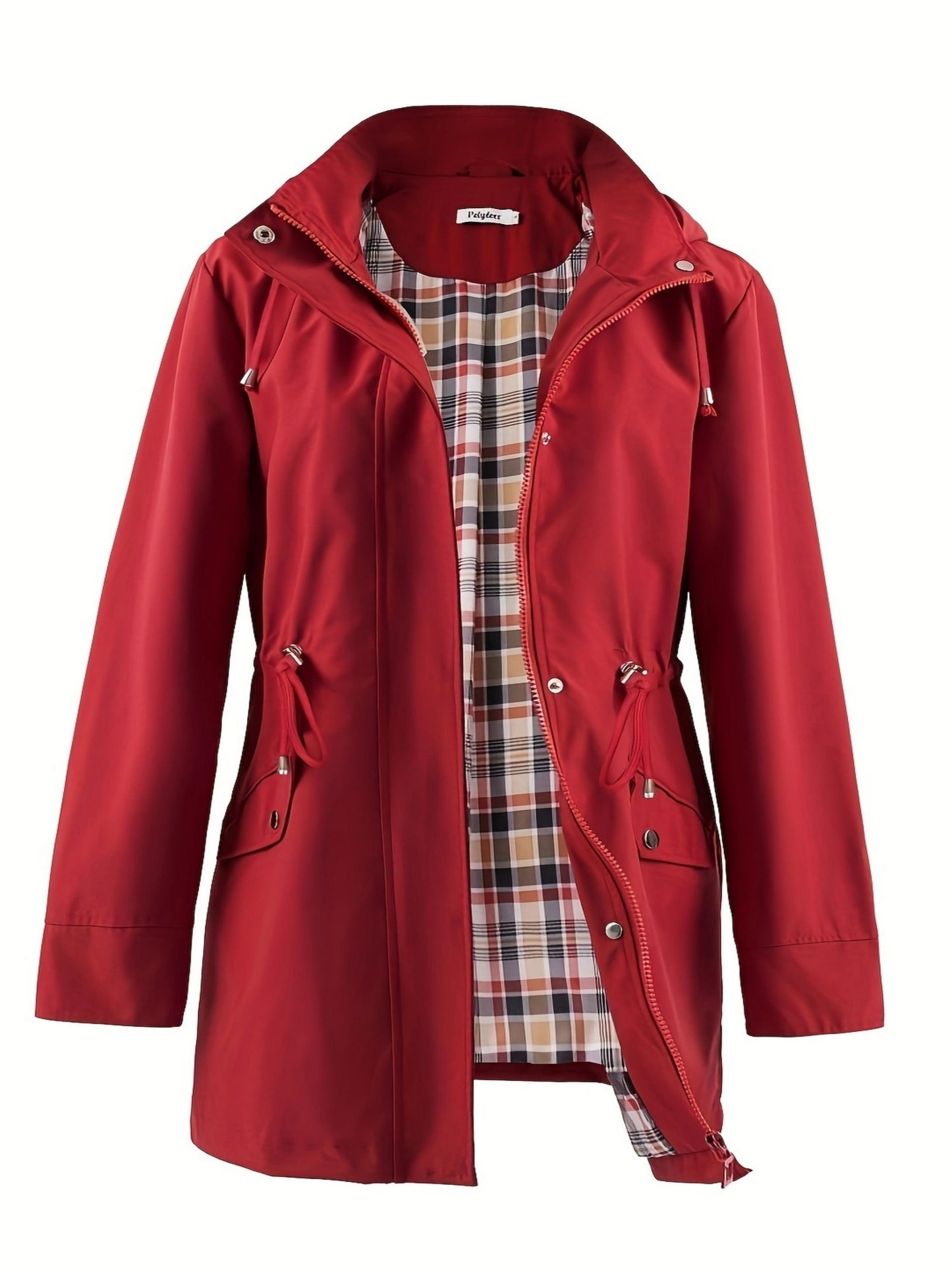 Plus Size Padded Jacket with Hood and Drawstring for Casual and Comfortable
