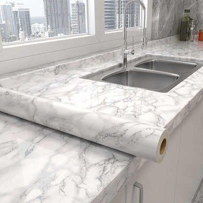 Self-Adhesive Marble Effect Vinyl Wallpaper for Kitchen and Bathroom