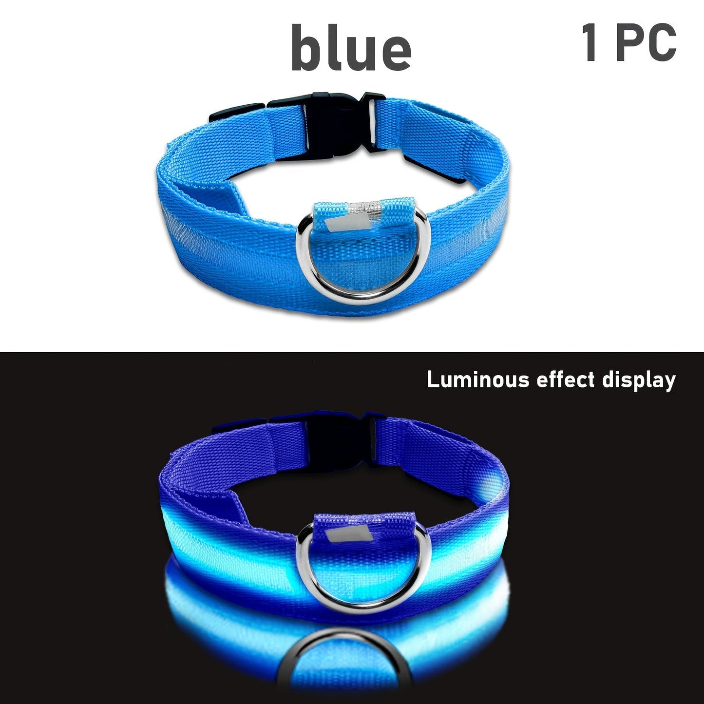 Dog with LED Collar with Lighting for Visible and Safe at Night