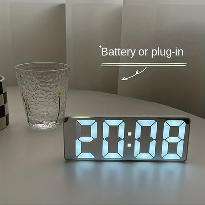 Clock with Digital LED Alarm Temperature Display and Adjustable Brightness