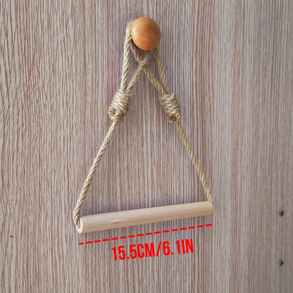 Holder Rustic Toilet Paper for Macramé Rope and Wooden Rod for Bathroom