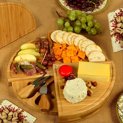 Set Bamboo Delights Cheese and Snack Board for Original and Practical for Cozy Moments