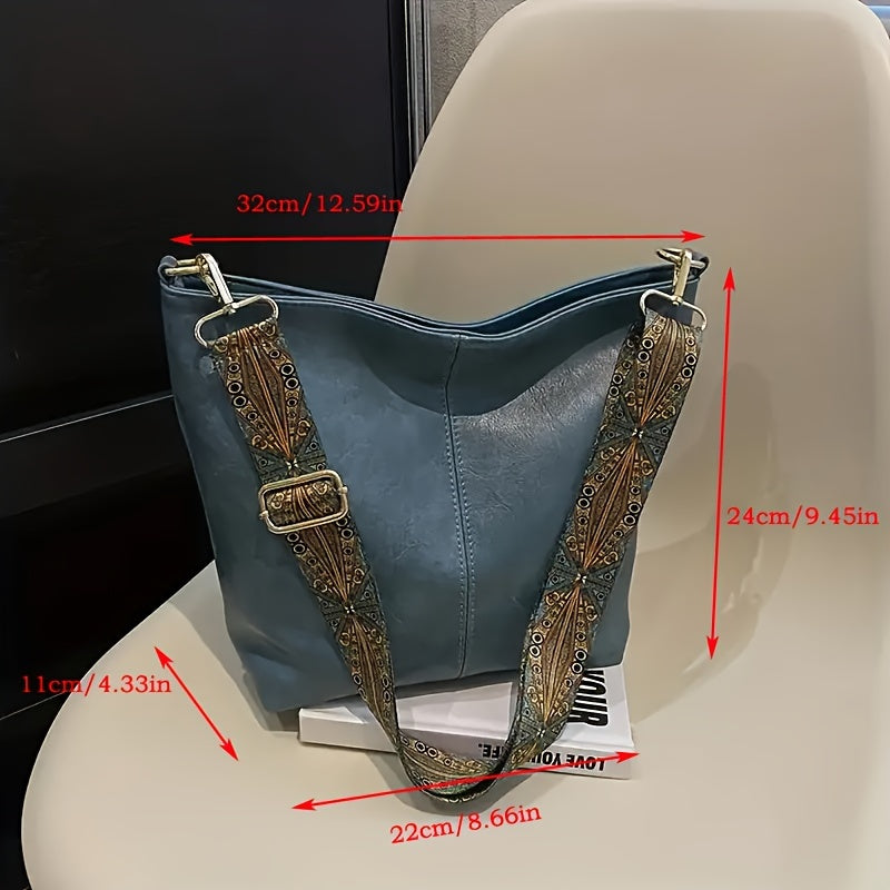 Bag Wide Geometric for Large Capacity Crossbody with Retro Vibe