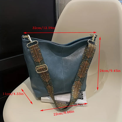 Bag Wide Geometric for Large Capacity Crossbody with Retro Vibe
