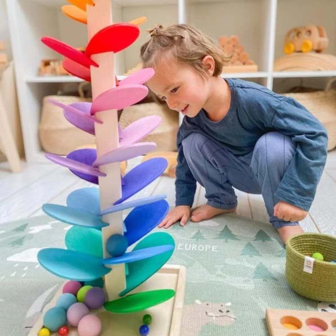 Educational Wooden Play Tree for Children for Motor Skills and Play Fun