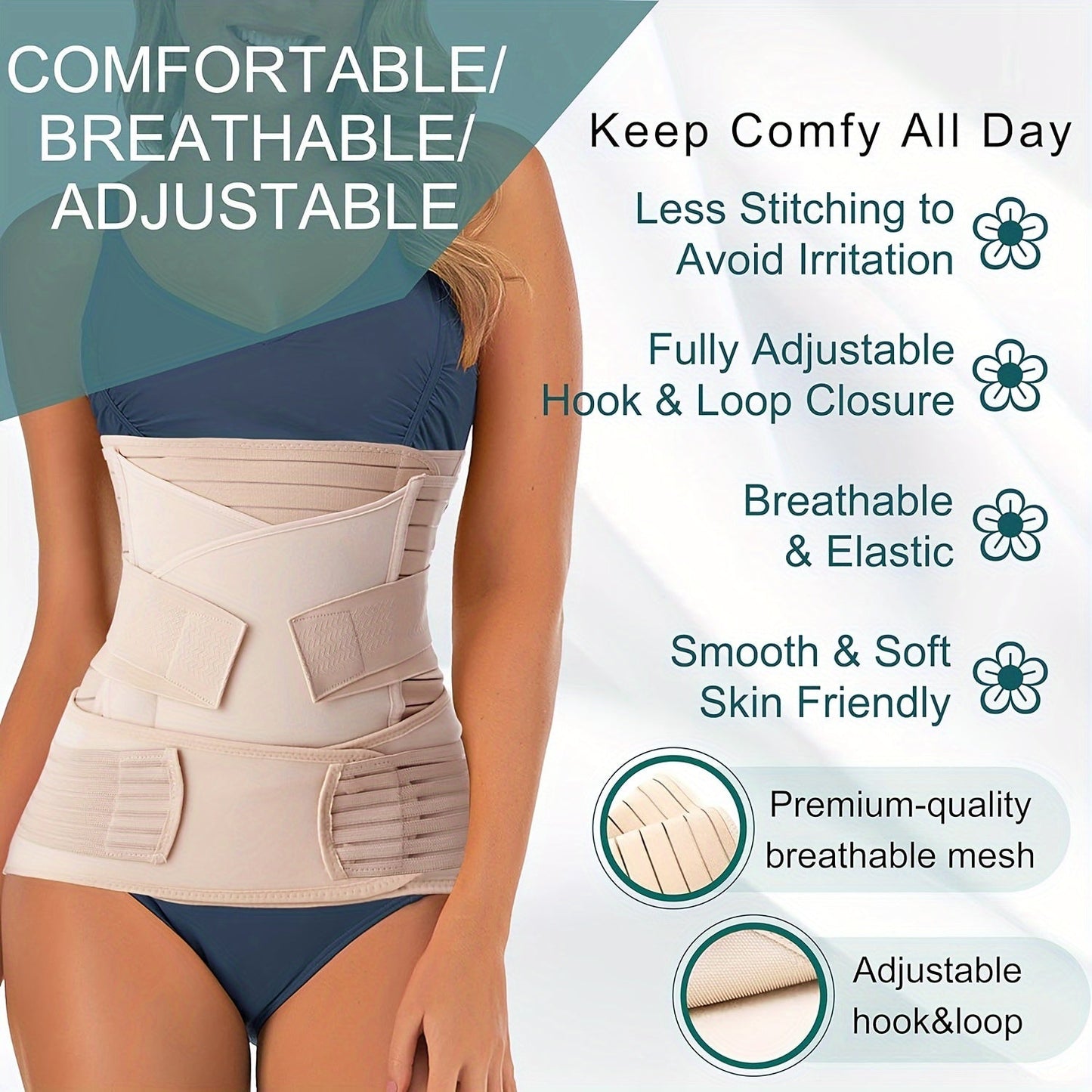 3-in-1 Postpartum Belly Band for Comfortable and Adjustable Support