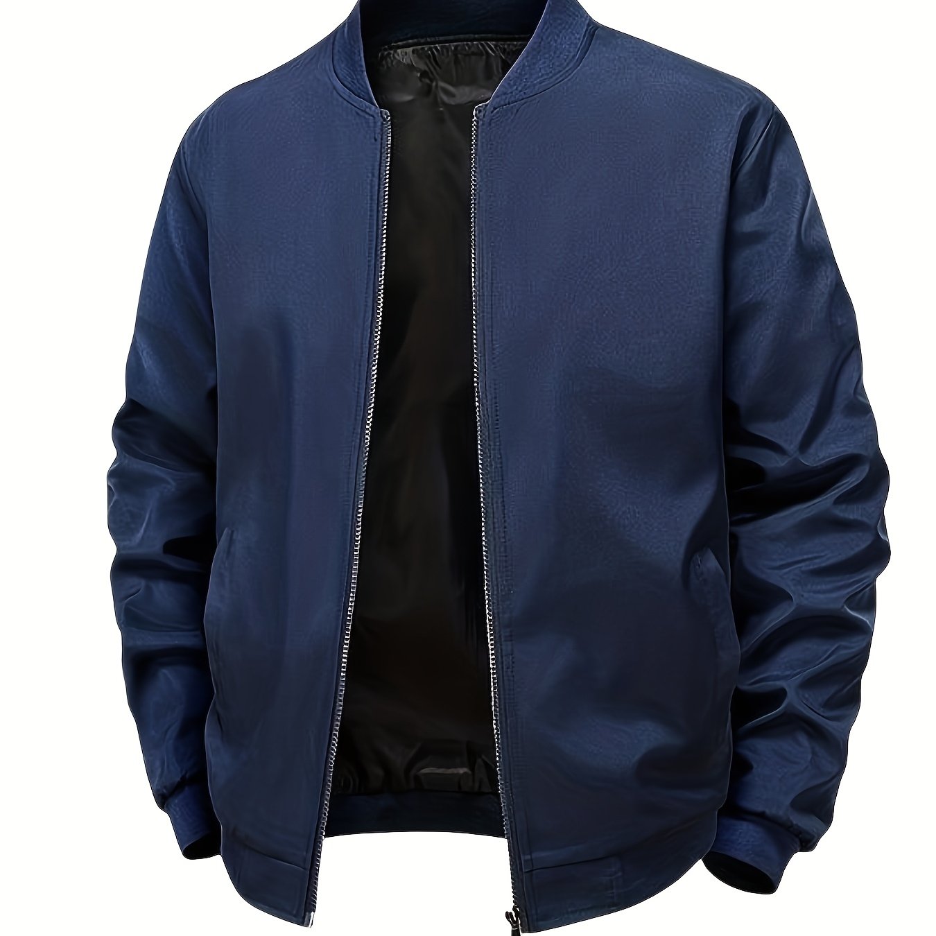 Men's Summer Jacket with Baseball Collar and Zip Fastening for Casual Use