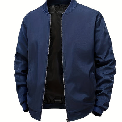 Men's Summer Jacket with Baseball Collar and Zip Fastening for Casual Use