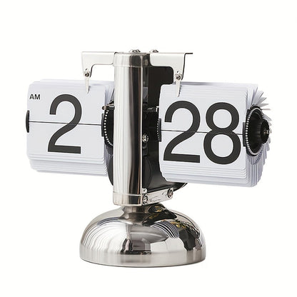 Clock with Vintage Flip Automatic Flipping Mechanism for Stylish Table Model