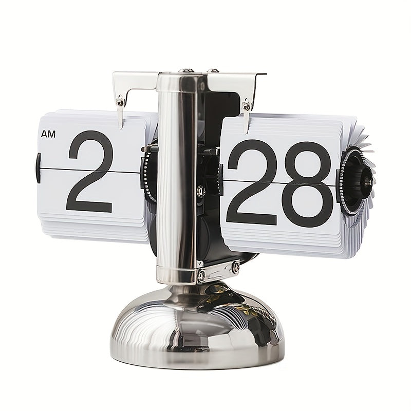 Clock with Vintage Flip Automatic Flipping Mechanism for Stylish Table Model