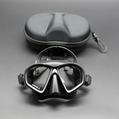 Case Tempered Diving Mask with Storage for Dive Goggles with Anti-Fog and Camera Mount