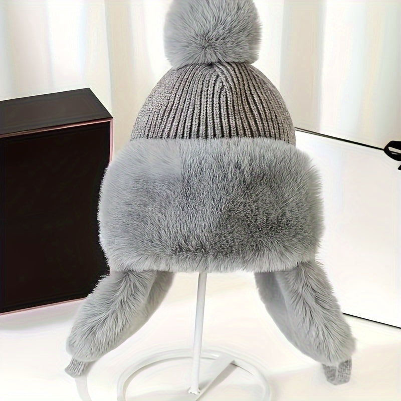 Warm Bomber Hat with Ear Flaps for Cold Winter Days