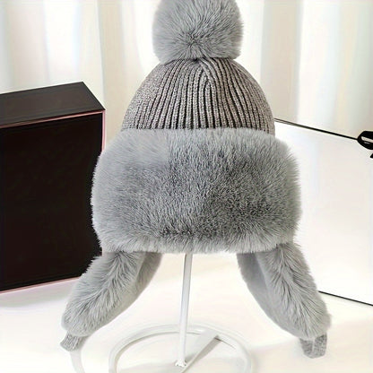 Warm Bomber Hat with Ear Flaps for Cold Winter Days