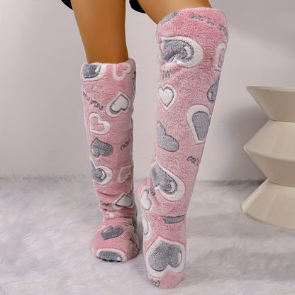 Soft Ladies Slippers with Heart Pattern for Comfortable and Quiet