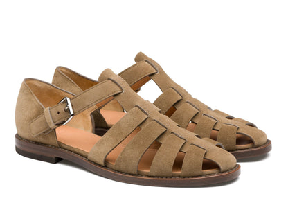 Sandals with Men's Summer Closed Toe and Adjustable Buckle