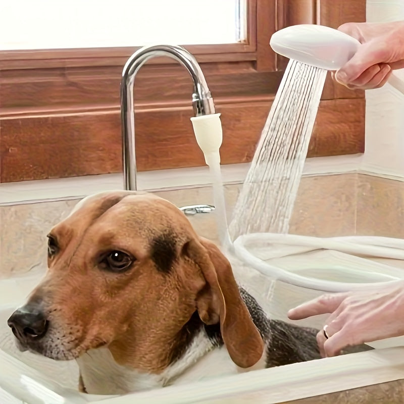 Attachment Handheld Shower with Hose and Brush for Pets, Garden, and Kitchen