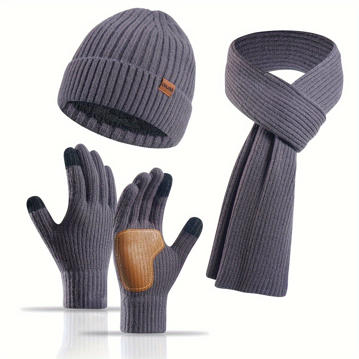 Set Joyful Winter for Hat, Scarf, and Gloves for Couples