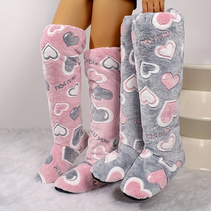 Soft Ladies Slippers with Heart Pattern for Comfortable and Quiet