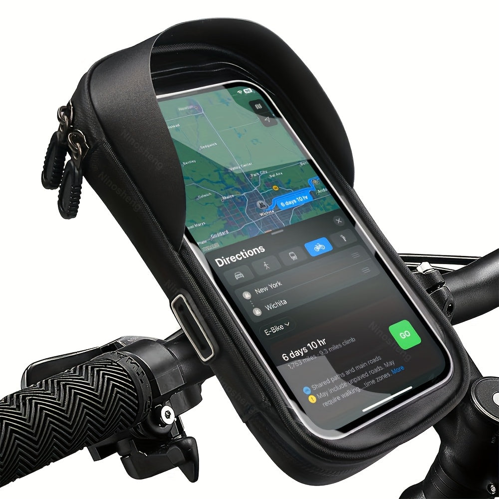 Holder Waterproof Bicycle and Motorcycle Phone for Handlebar Bag with 360° Rotation Option