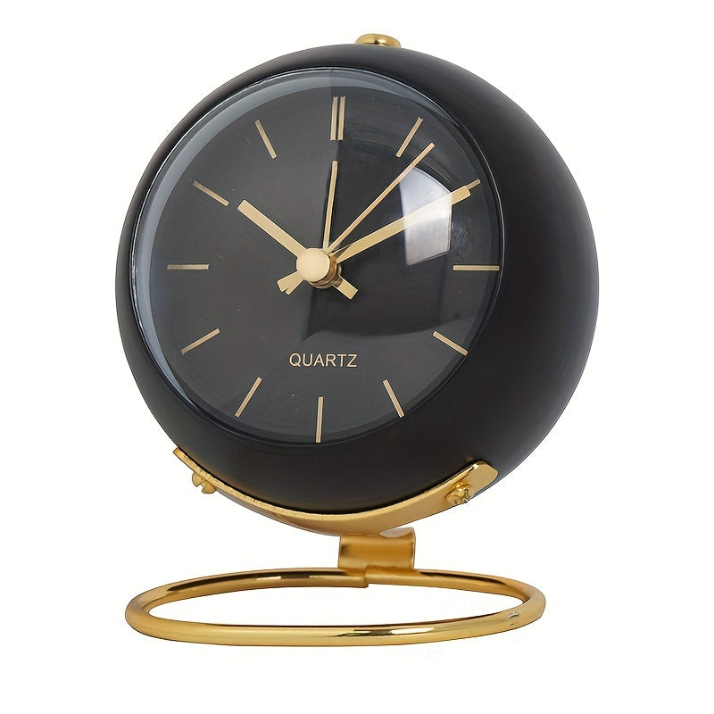 Clock Nordic Silent Desk for Luminous Hands & Metal Frame