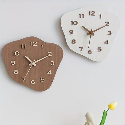 Clock with Wooden Wall Irregular Shape for Silent Movement and Decorative