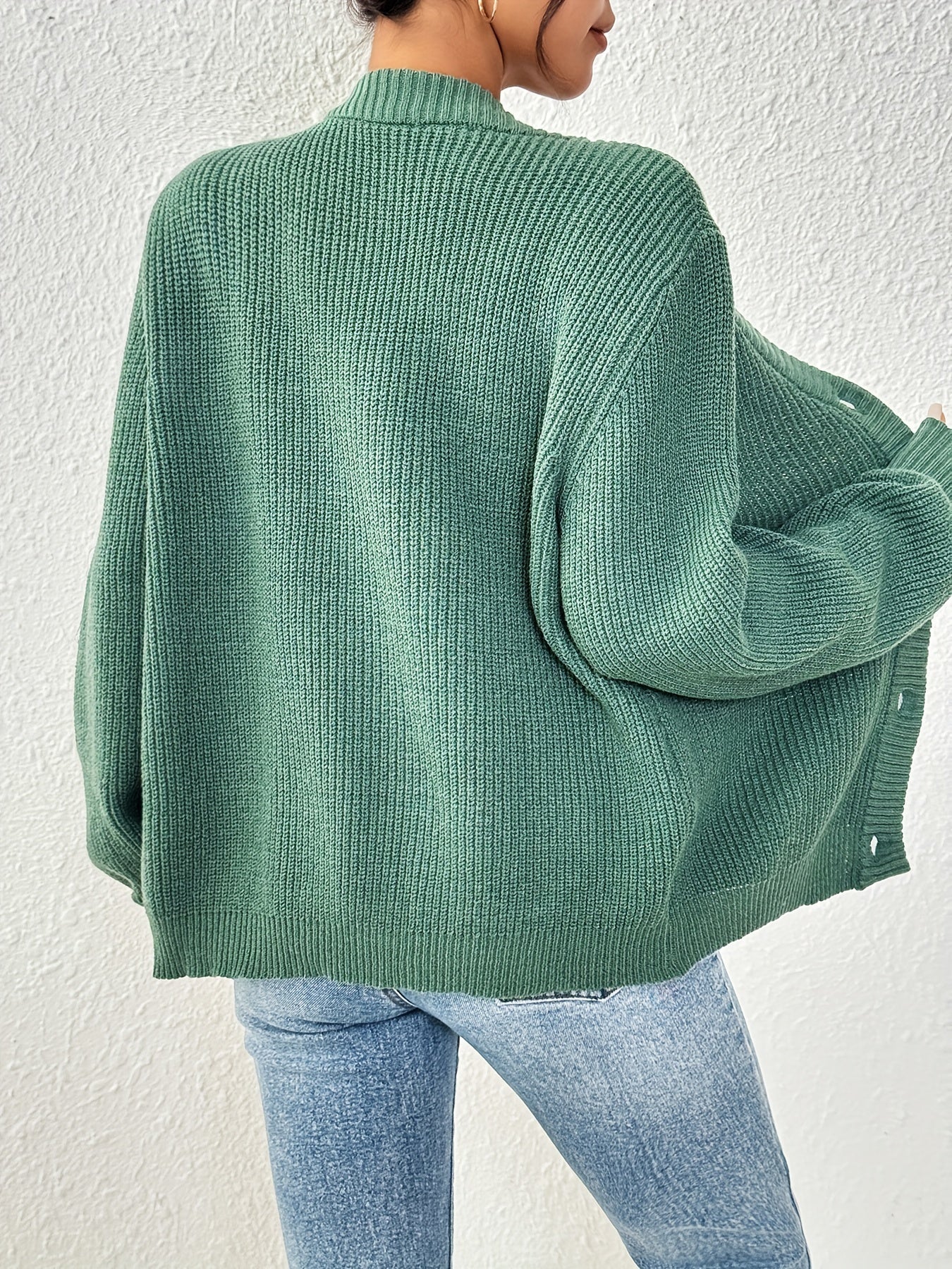 Autonomous Solid Knit Cardigan for Stylish and Warm for Spring and Autumn